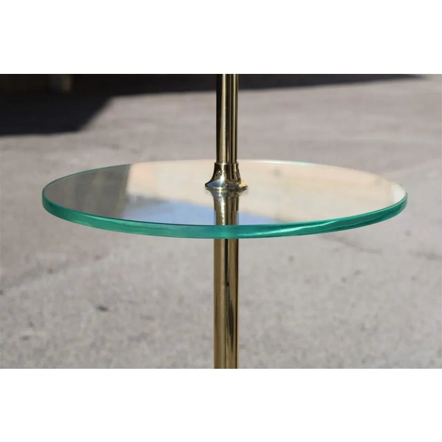 Metal Minimal Round Gueridon in Brass and Glass, Italy, 1970s For Sale - Image 7 of 9