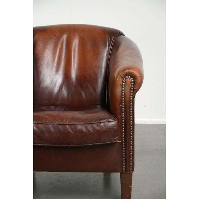 Vinatge Sheepskin Club Armchair For Sale - Image 9 of 13