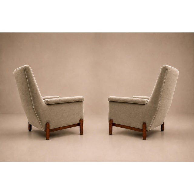 Jorge Jabour Pair of Club Armchairs in Brazilian Rosewood and Sage Mohair, Brazil, 1960s For Sale - Image 16 of 18