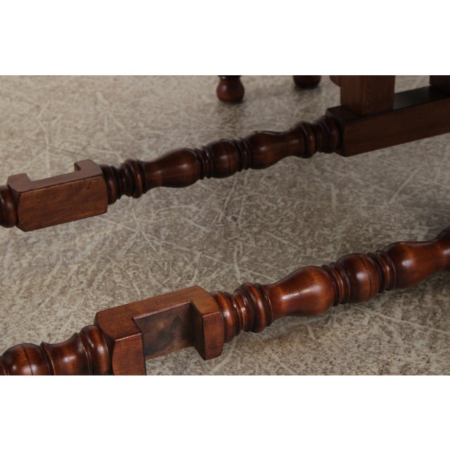 Custom Made Large Walnut Gateleg Drop Leaf Dining Table For Sale - Image 14 of 18