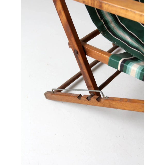 Green Mid-Century Deck Chair For Sale - Image 8 of 13