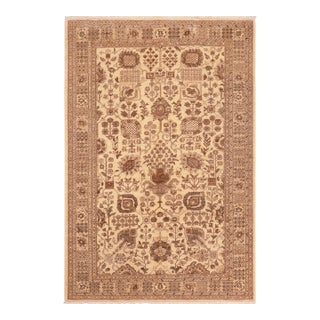 Bohemien Ziegler Tan Beige Hand-Knotted Wool Rug - 6'2'' X 8'10'' For Sale