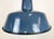 Industrial Blue Enamel Factory Lamp with Cast Iron Top, 1960s For Sale - Image 4 of 14