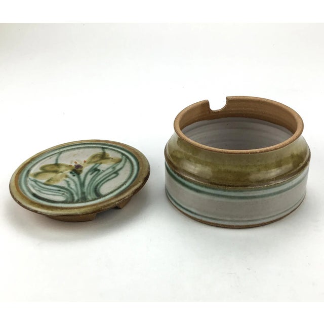 Vintage Hand Thrown Stoneware Salt Cellar Sugar Bowl For Sale - Image 9 of 12