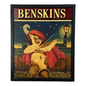 English Pub Sign, "Benskins (Puss in Boots)"