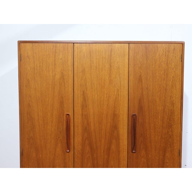 Mid Century Modern Vintage Teak Triple Armoire in the Style of G Plan Danish Style For Sale - Image 12 of 12