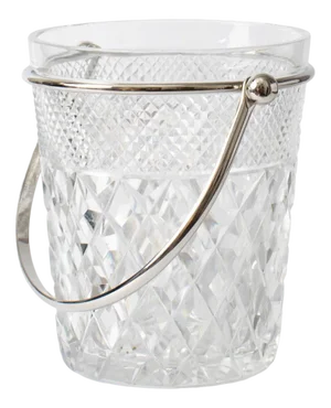 Diamond Cut Crystal Glass Ice Bucket from Val Saint Lambert, 1960s