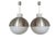 Large Aluminium and White Glass Globe Chandelier from Glashütte Limburg, 1970s, Set of 2 For Sale