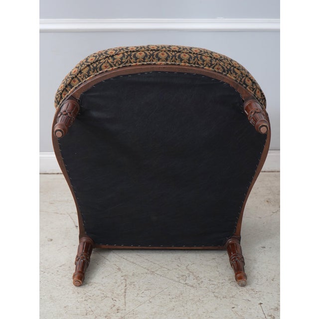 Century French Louis XVI Style Bergere Chair & Ottoman For Sale - Image 17 of 18