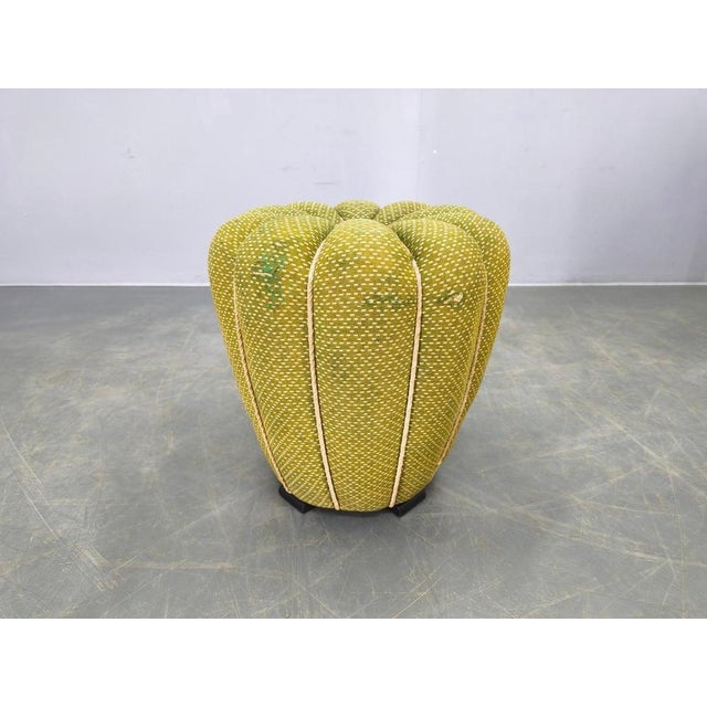 Original art deco stool designed by jindřich halabala in 1930s czechoslovakia. This compact sculptural tabouret embodies...