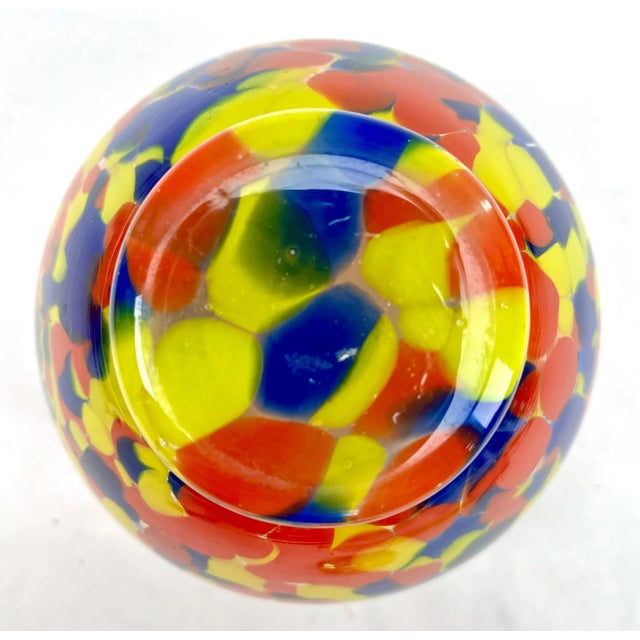 Gold Pique Fleurs Vase in Multi Color Decor with Grille, 1930s For Sale - Image 8 of 12