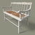 White Vintage Painted Folk Art Spindle Back Rush Seat Bench Settee - Seats Two For Sale - Image 8 of 13