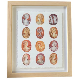 "Cameo Study" Framed Print With Deckled Edge For Sale
