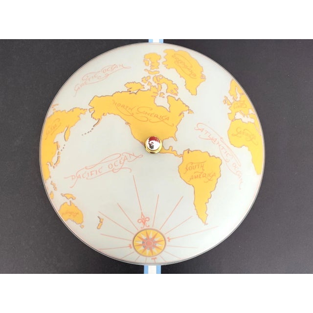 Mid Century World Map Flush Light For Sale - Image 17 of 18