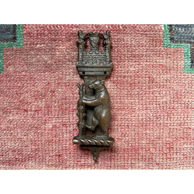 Metal English Warwick Bear Door Knocker For Sale - Image 7 of 14
