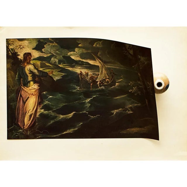 1956 After Tintoretto "Christ at the Sea of Galilee", Vintage Full-Color Print For Sale - Image 4 of 7