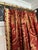 Custom Interlined Linen Damask Pinch Pleat Drapery Panels – Red & Gold, 68 X 94 Pair For Sale - Image 4 of 7
