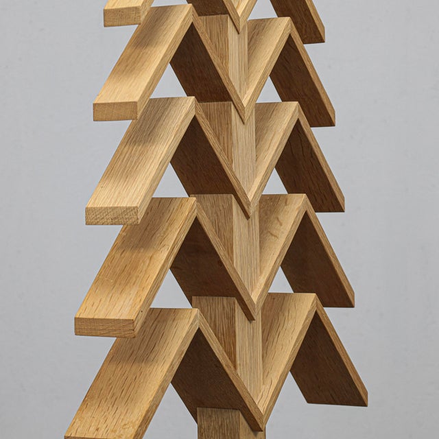 Wood Herma Steur, Geometric Abstract Sculpture, 1990s, Oak For Sale - Image 7 of 10