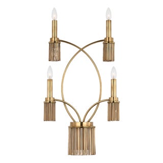 Fisher Weisman for Visual Comfort Signature Sutton 4-Light Sconce in Antique-Burnished Brass For Sale