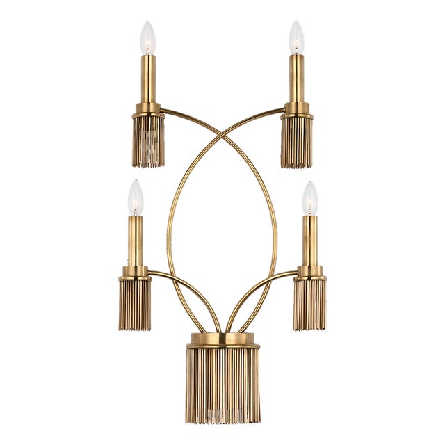 Fisher Weisman for Visual Comfort Signature Sutton 4-Light Sconce in Antique-Burnished Brass For Sale