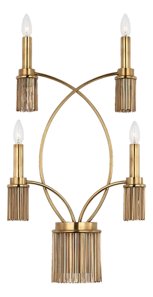 Fisher Weisman for Visual Comfort Signature Sutton 4-Light Sconce in Antique-Burnished Brass