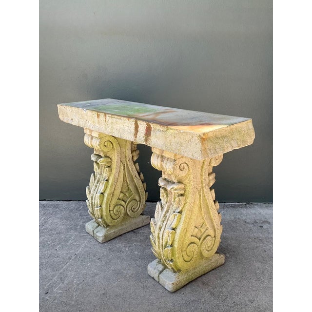 Mid 20th Century Vintage Ornate Cement Console Table For Sale - Image 5 of 16