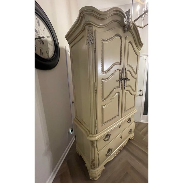 Wood Thomasville Bellasera Collection Wardrobe Armoire in Riviera Pearl For Sale - Image 7 of 11