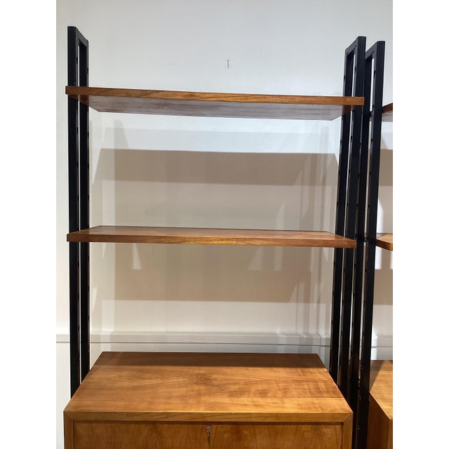 Black Swedish Style Teak Bookcases, 1960s, Set of 2 For Sale - Image 8 of 12