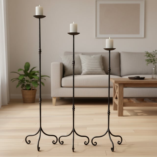 The French Scroll Classic Trio: Floor Candelabra Set ️ Add a touch of refined character to your living space with this...