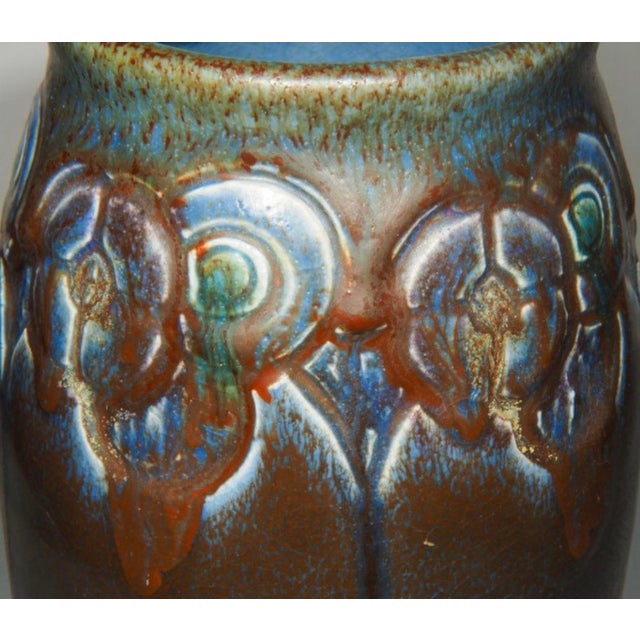 Ceramic 1917 Signed Rookwood Pottery Vase by Charles Stewart Todd, Carved Arts & Crafts For Sale - Image 7 of 9