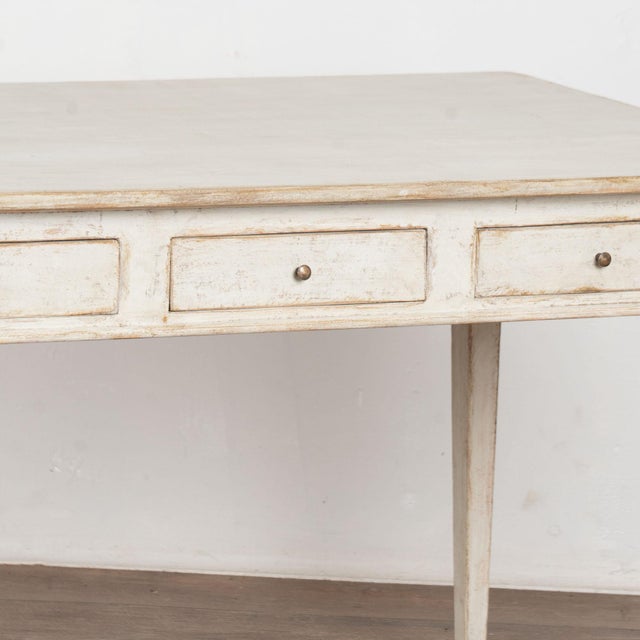 Late 19th Century White Swedish Pine Three-Drawer Table For Sale - Image 10 of 14