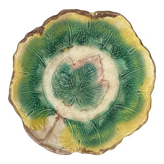 Antique Majolica Low Bowl For Sale