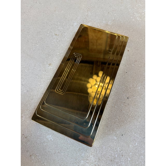 Vintage Brass Rectangular Lidded Box For Sale - Image 11 of 11