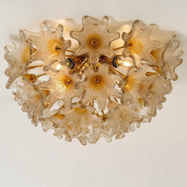 Gold Brass & Gold Murano Glass Sputnik Wall Light in Venini Style, Italy, 1970s For Sale - Image 8 of 17