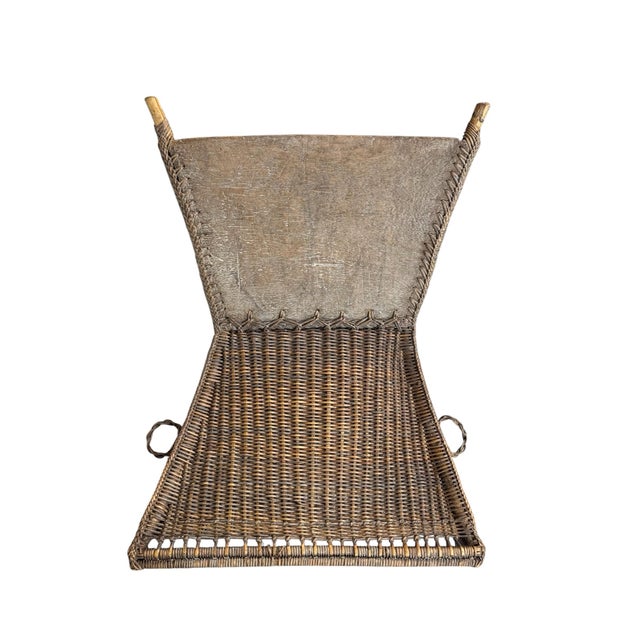 Vintage Ifugao Woven Rattan and Bamboo Potato Carrying Basket From the Philippines For Sale - Image 10 of 11
