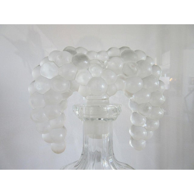 1920's Czech Art Deco crystal nude figure detailed perfume bottle or decanter with large grape stopper and nude figures....