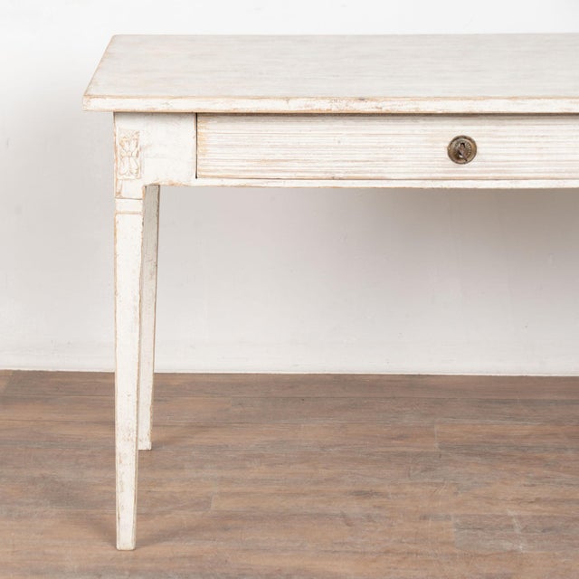 White 19th Century Swedish White Painted Desk or Side Table For Sale - Image 8 of 14
