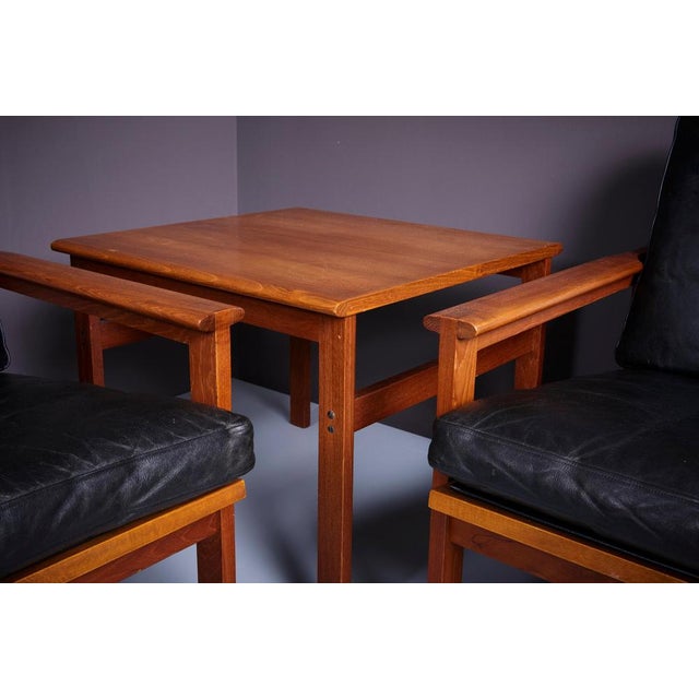 1960s Black Leather Sofas & Side Table from Illum Wikkelso Capella, Denmark, 1960s, Set of 3 For Sale - Image 5 of 17