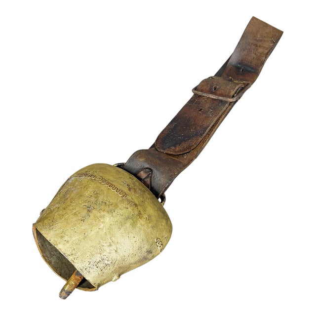 Large Handforged Cattle Bell Made in Switzerland Ca. 1900s For Sale