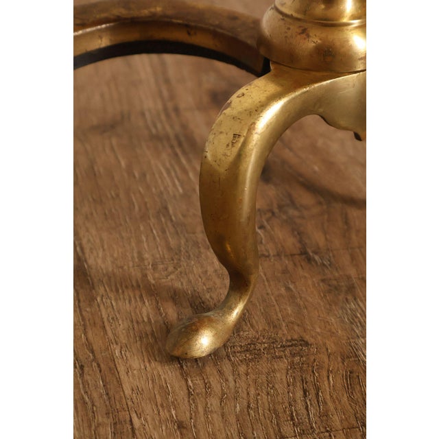 Puritan Federal Style Pair of Brass Andirons For Sale - Image 15 of 18