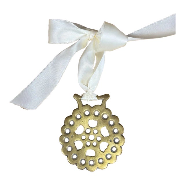 Vintage English Horse Brass Ornament For Sale