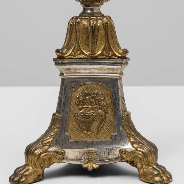 Brown 19th Century French Metal Candlestick For Sale - Image 8 of 18