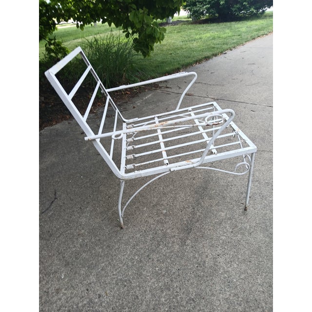 1960s Vintage Wrought Iron Side Lounge Patio Chair For Sale - Image 5 of 7