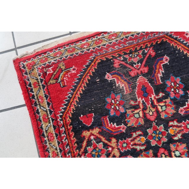 Textile 1960s, Handmade Vintage Persian Hamadan Rug 2.4' X 4.2' For Sale - Image 7 of 11