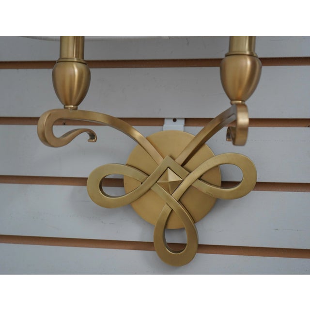Set of 8 Modern Design Brass Lighted Wall Sconces For Sale - Image 4 of 9