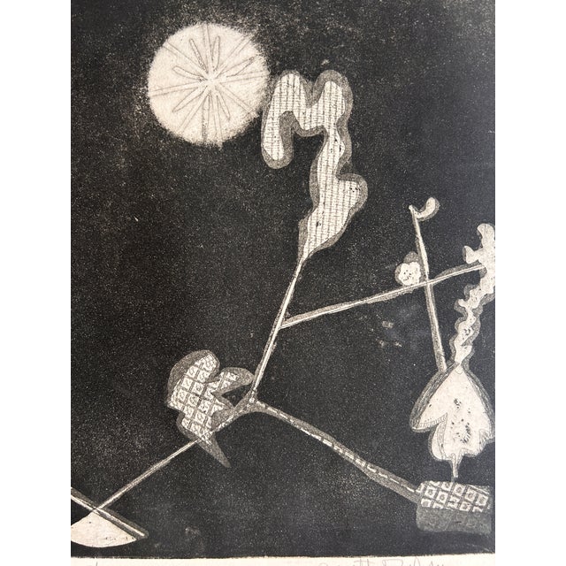 Mid-Century Modern Annette Robyns Signed Etching Mid Century Modern Abstract Surrealist Print For Sale - Image 3 of 6