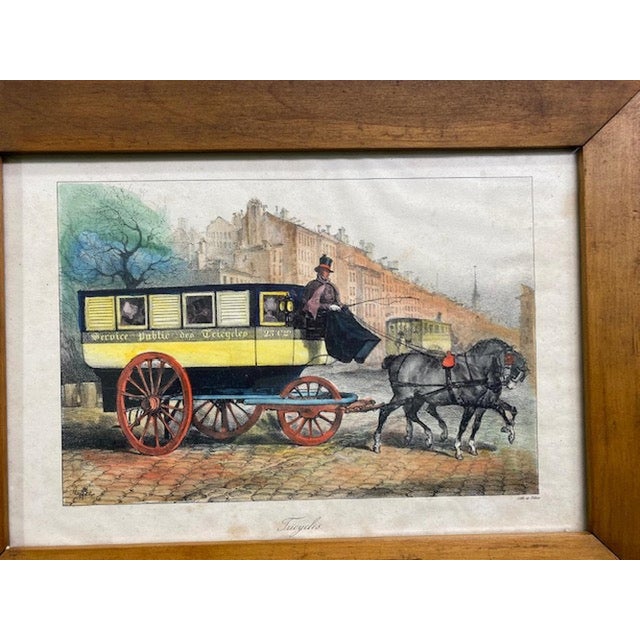 Early 19th Century Set of Four French Horse Carriage Lithographs For Sale - Image 4 of 4