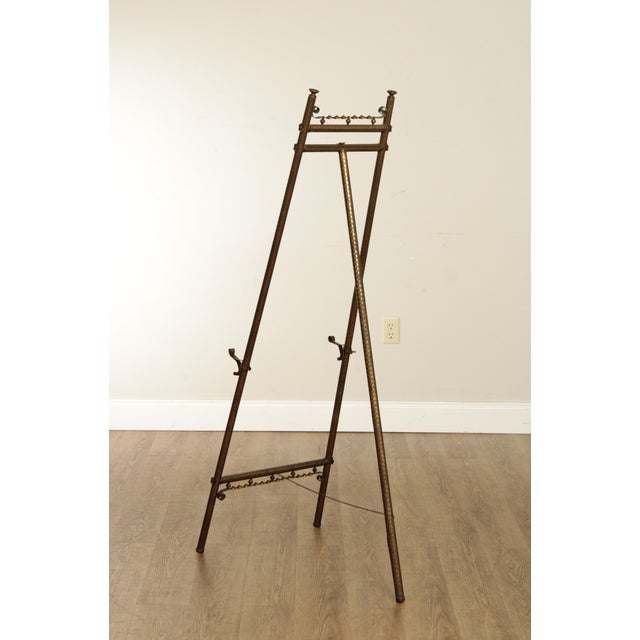 Late 19th Century Antique Victorian Aesthetic Pair of Etched Brass Easels For Sale - Image 5 of 12