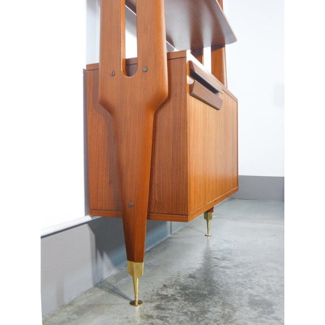 Italian Floor-to-Ceiling Wooden Bookcase, 1970s For Sale - Image 11 of 18