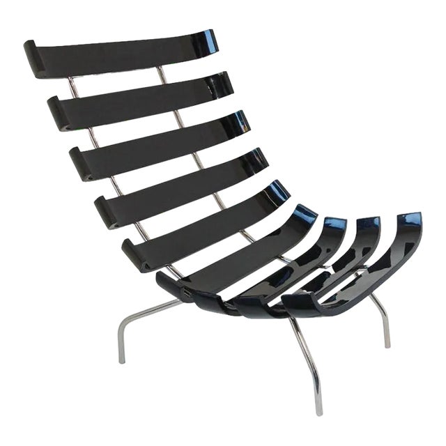 Early 21st Century Costela Style Lounge Black Chair For Sale